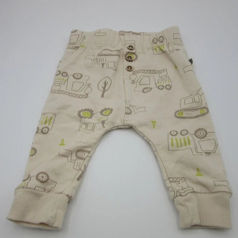 Rabbit and Bear Outfit Organic Cotton Beige Trucks Tractors Comfy Baby 3 Months